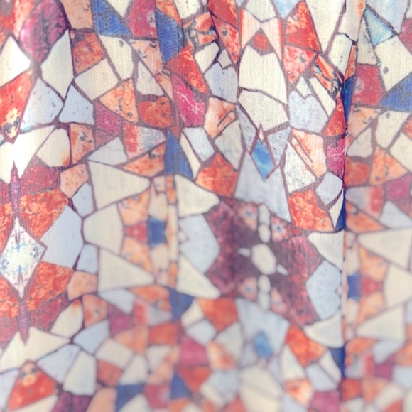 Waverly Grey Stained Glass Mini Wrap Dress - Size 2 - Picture 11 of 13